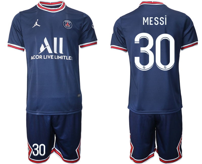 Paris Saint-Germain home #30 Lionel Messi name&number 2021/22 Soccer Kit